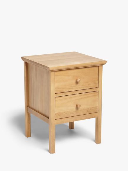 John Lewis Wilton 2 Drawer Bedside Cabinet, Natural