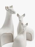 John Lewis Bevy of Deer Stoneware Ornament, White