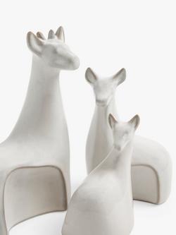 John Lewis Bevy of Deer Stoneware Ornament, White - view 2, White