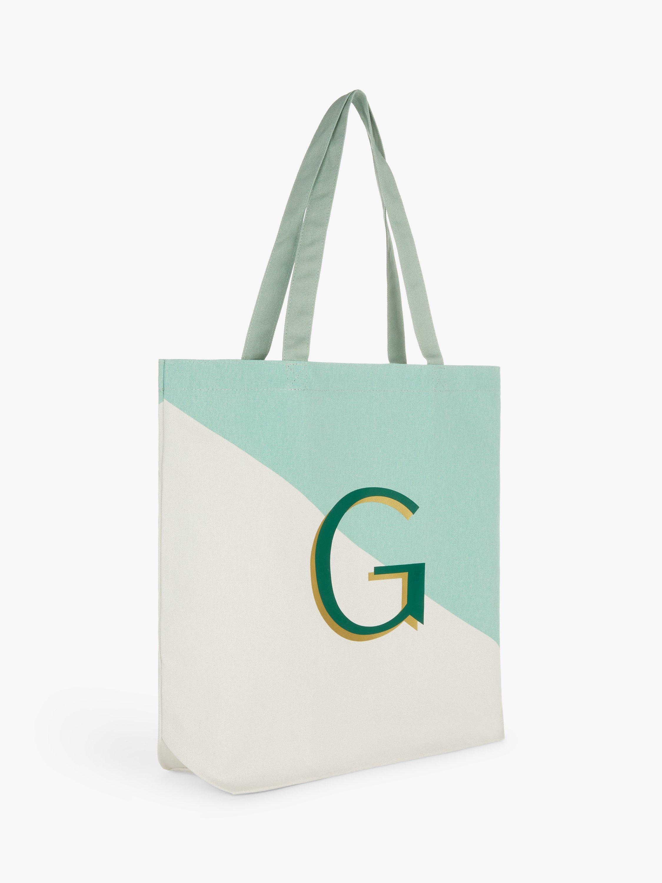 Product image 1 of 4, which shows John Lewis Alphabet Cotton Tote Bag, G