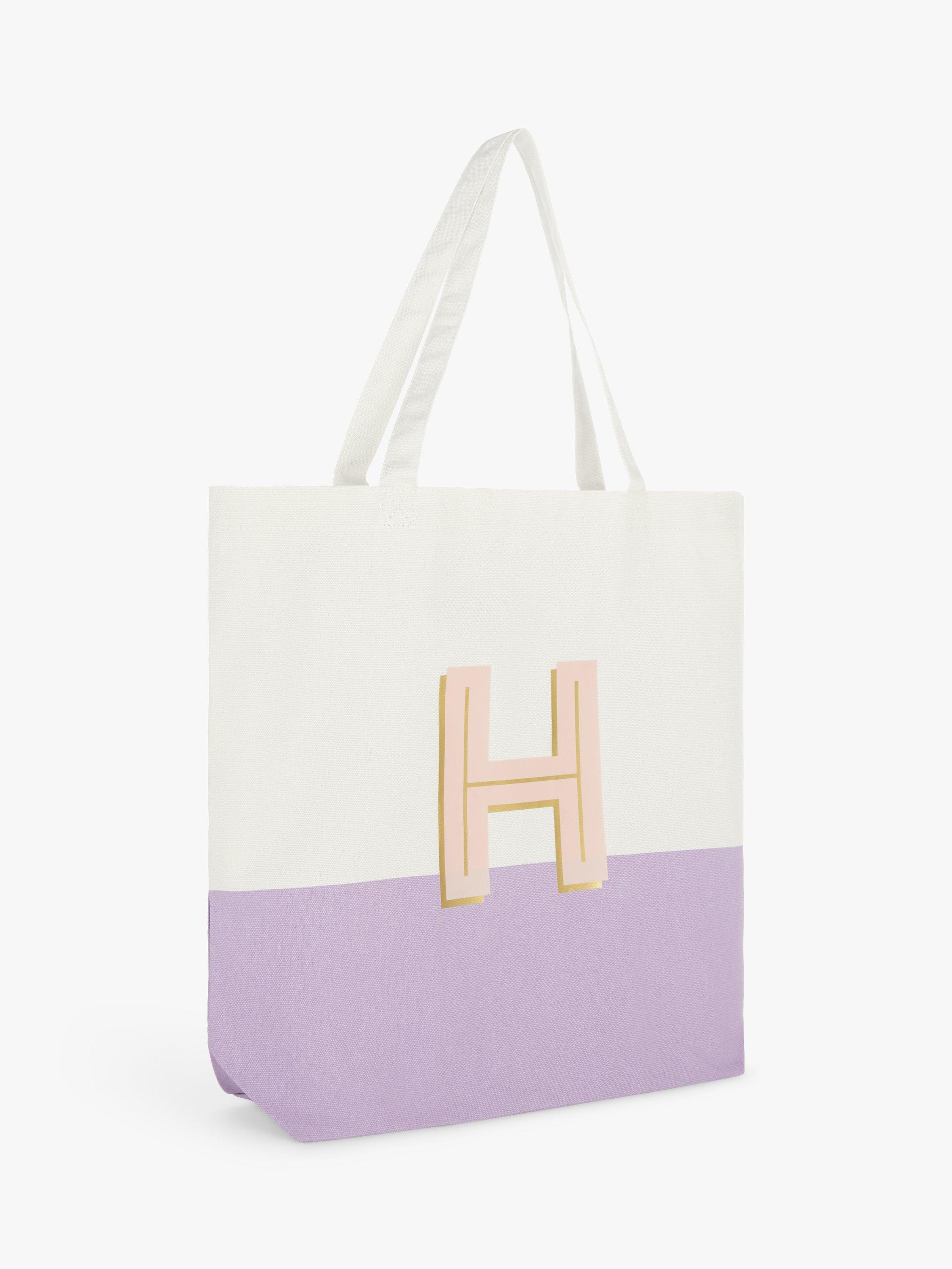 Product image 1 of 4, which shows John Lewis Alphabet Cotton Tote Bag, H