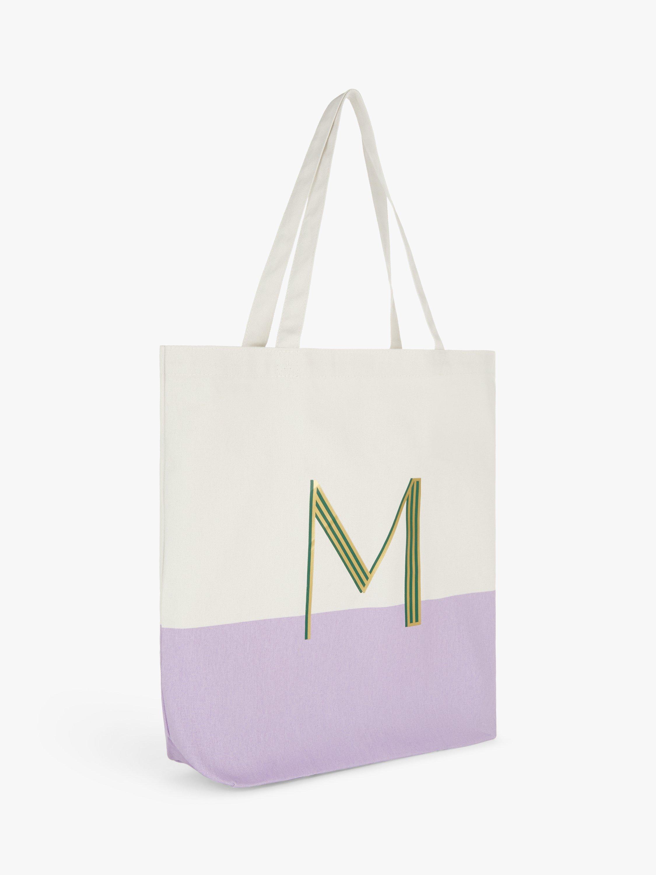 Product image 1 of 4, which shows John Lewis Alphabet Cotton Tote Bag, M