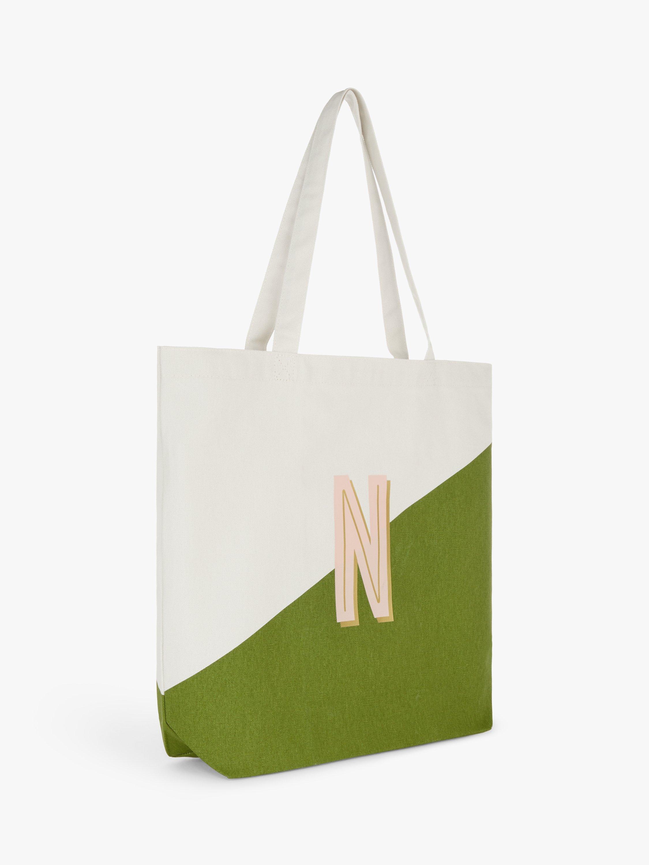 Product image 1 of 4, which shows John Lewis Alphabet Cotton Tote Bag, N