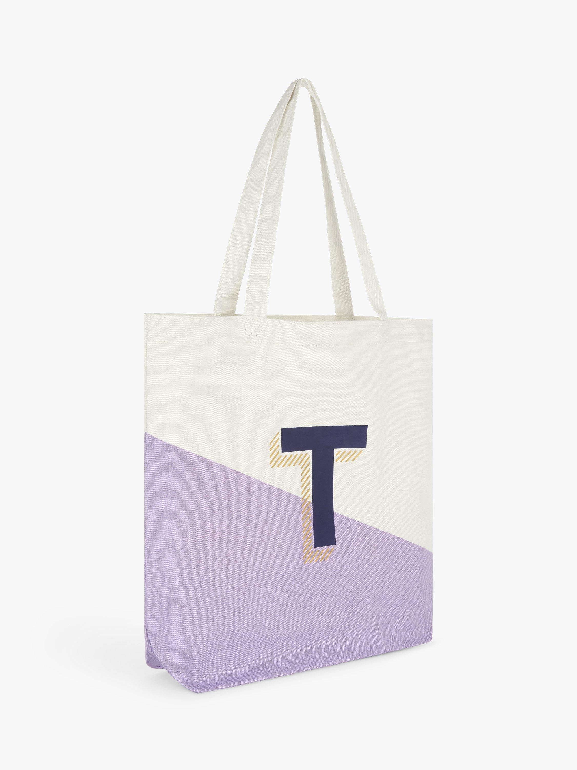 John Lewis Alphabet Cotton Tote Bag, T