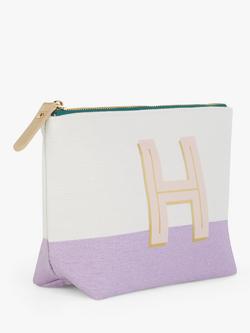 John Lewis Alphabet Cotton Makeup Bag - view 2, H