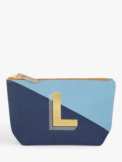 John Lewis Alphabet Cotton Makeup Bag, L, L