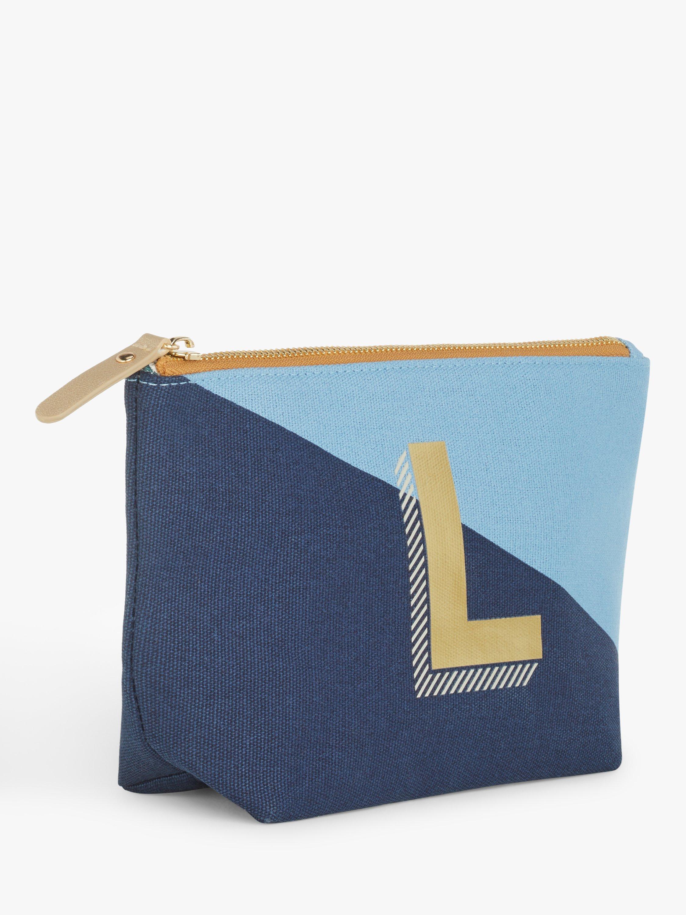 Product image 2 of 4, which shows John Lewis Alphabet Cotton Makeup Bag, L