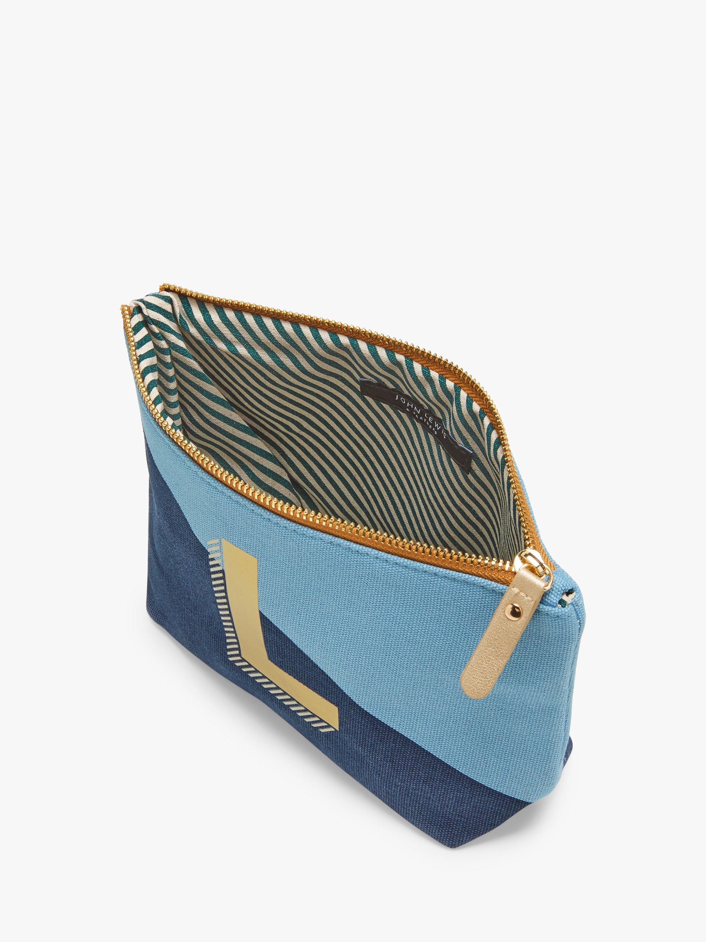 Product image 4 of 4, which shows John Lewis Alphabet Cotton Makeup Bag, L