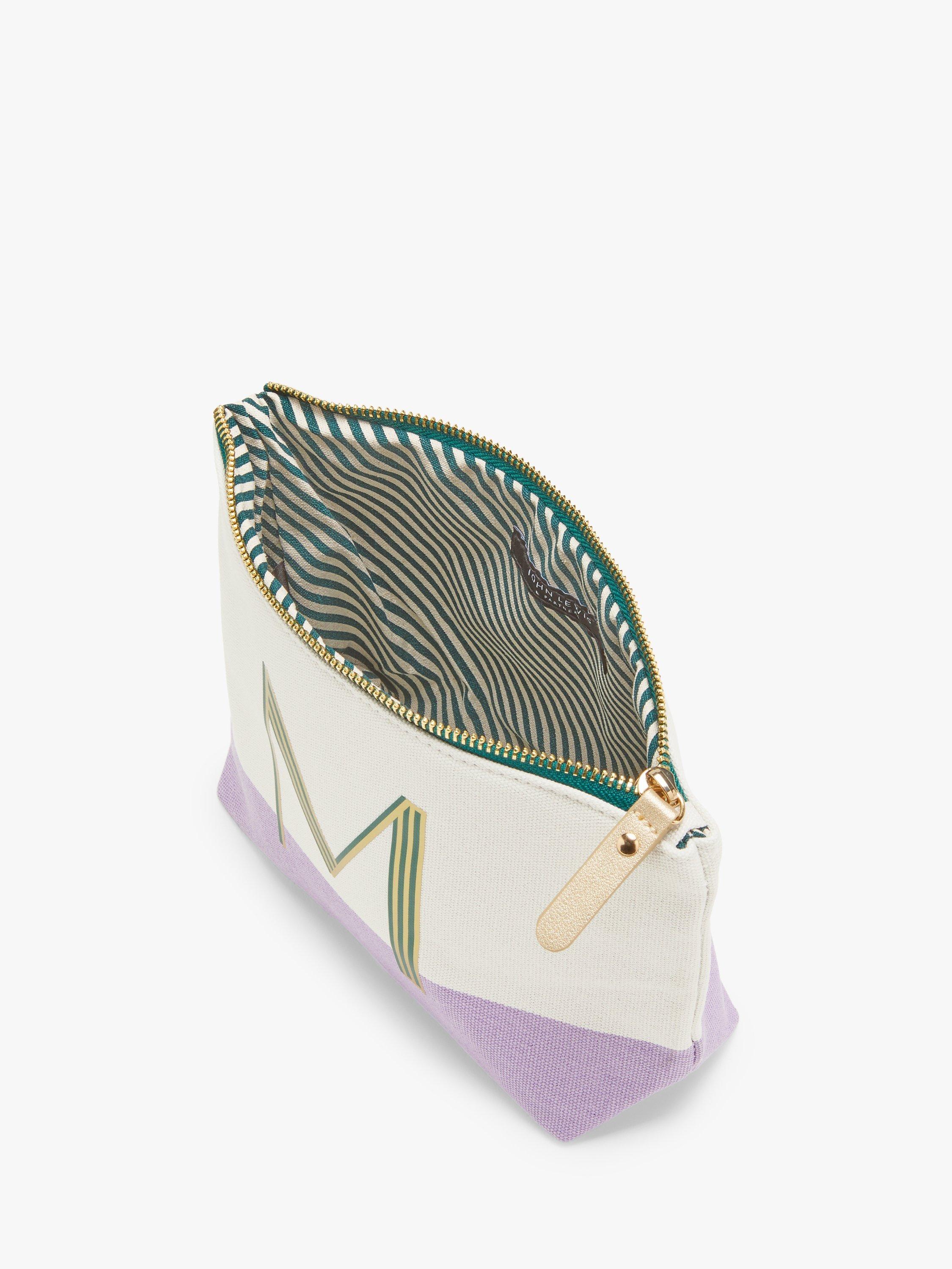 Product image 4 of 4, which shows John Lewis Alphabet Cotton Makeup Bag, M