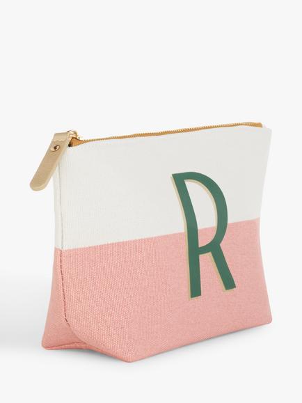 John Lewis Alphabet Cotton Makeup Bag, R - view 2, R