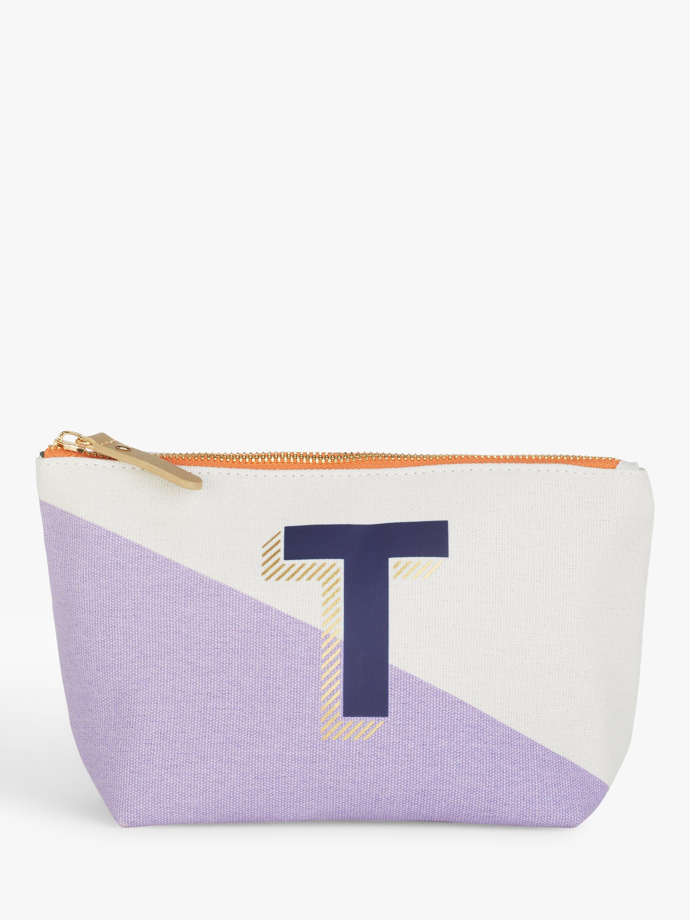 Product image 1 of 4, which shows John Lewis Alphabet Cotton Makeup Bag, T