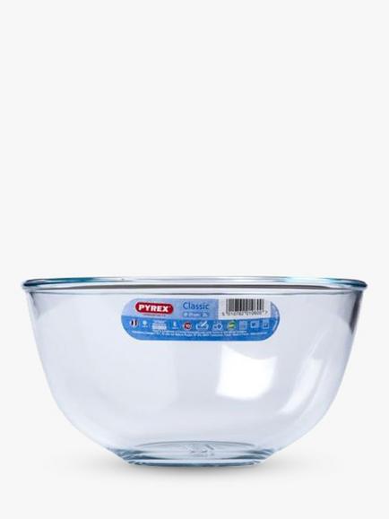 Pyrex Classic Borosilicate Glass Mixing Bowl, Clear, Clear