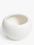 John Lewis Ribbed Ceramic Candle Holder, White