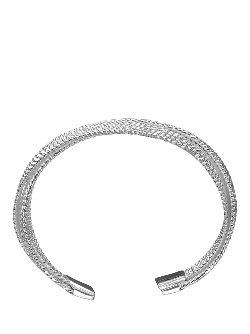 Product image 2 of 6, which shows Nina B Overlapping Cuff Bangle, Silver