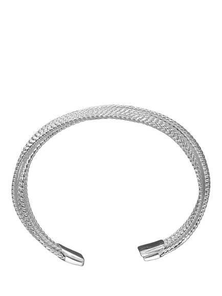 Nina B Overlapping Cuff Bangle, Silver - view 2, Silver