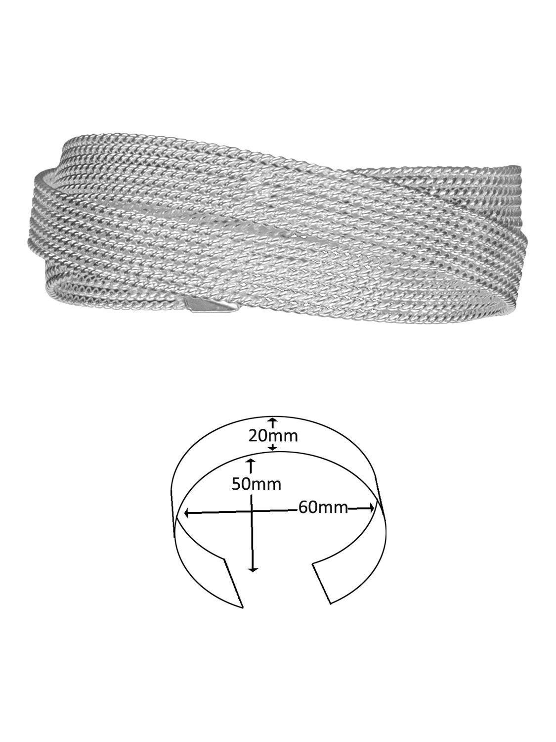 Product image 5 of 6, which shows Nina B Overlapping Cuff Bangle, Silver