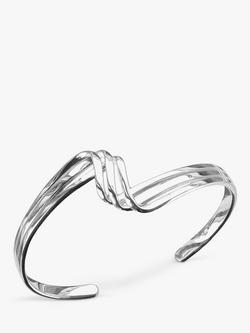 Nina B Folded 3 Strand Cuff, Silver, Silver