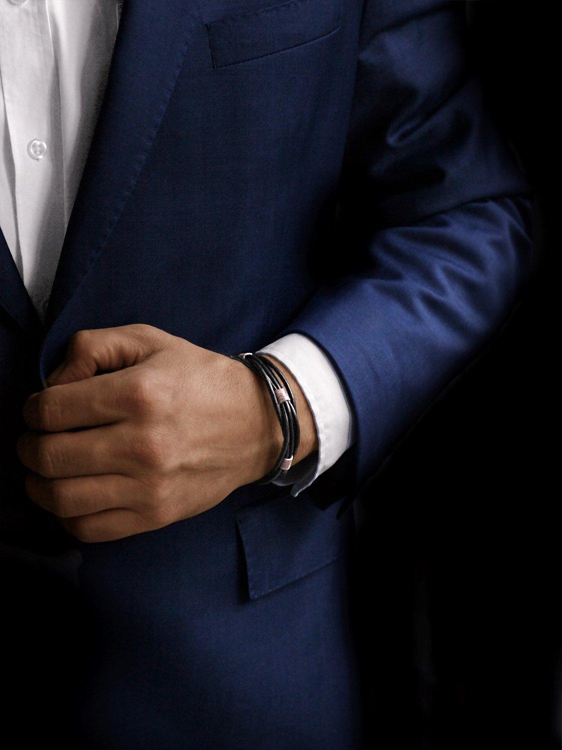 Product image 2 of 4, which shows Sterling Silver & Leather