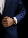 Nina B Men's Sterling Silver & Leather Bracelet, Silver/Multi