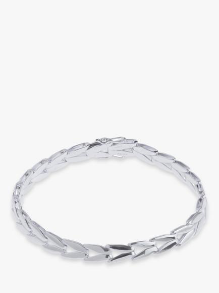 Nina B Men's Sterling Silver Foxtail Bracelet, Silver, Silver