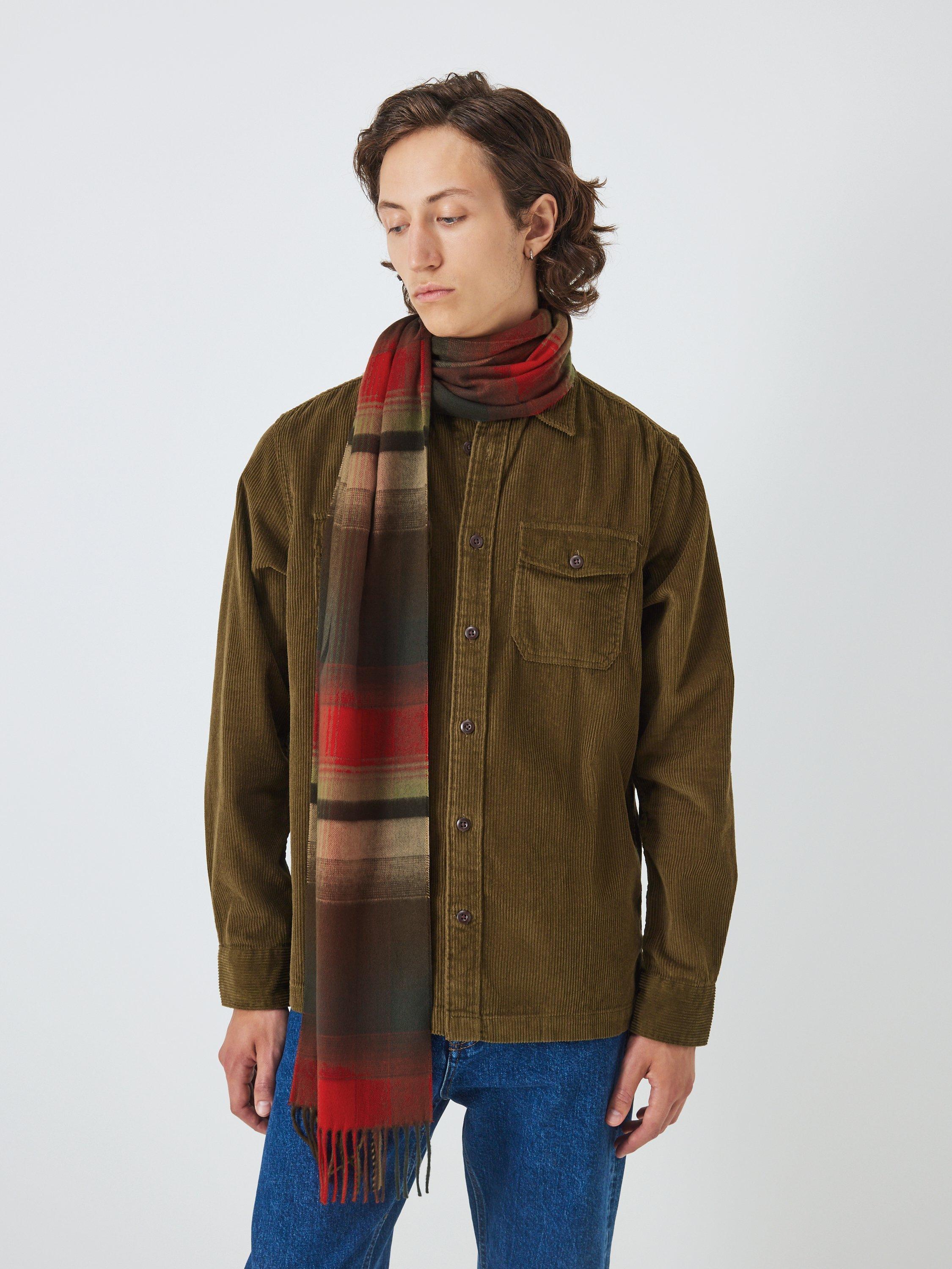 John Lewis Large Multi Check Cashmink Scarf, Red