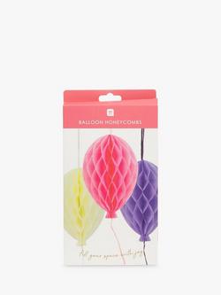 Talking Tables Paper Honeycomb Party Decorations, Pack of 3, Pastel