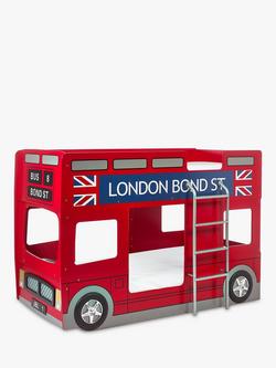 Julian Bowen Bond Street Double Decker Bus Bunk Bed Frame - view 2, Red Lacquer