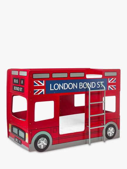 Julian Bowen Bond Street Double Decker Bus Bunk Bed Frame - view 2, Red Lacquer