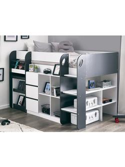 Julian Bowen Cosmo Mid Sleeper Bed Frame, Black/White