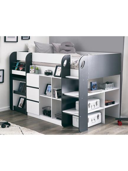Julian Bowen Cosmo Mid Sleeper Bed Frame, Black/White