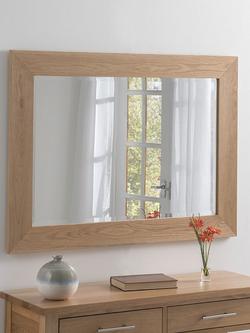 Yearn Rectangular Oak Wood Wall Mirror, Natural
