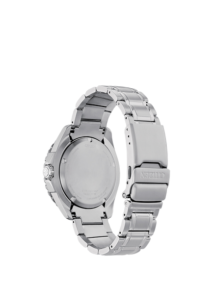 Citizen BN0199-53X Men's Promaster Eco-Drive Date Diving Bracelet Strap Watch, Silver/Green - view 2, Silver/Green