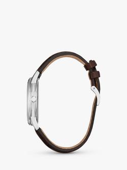 Citizen Men's Eco-Drive Date Leather Strap Watch - view 2, Brown