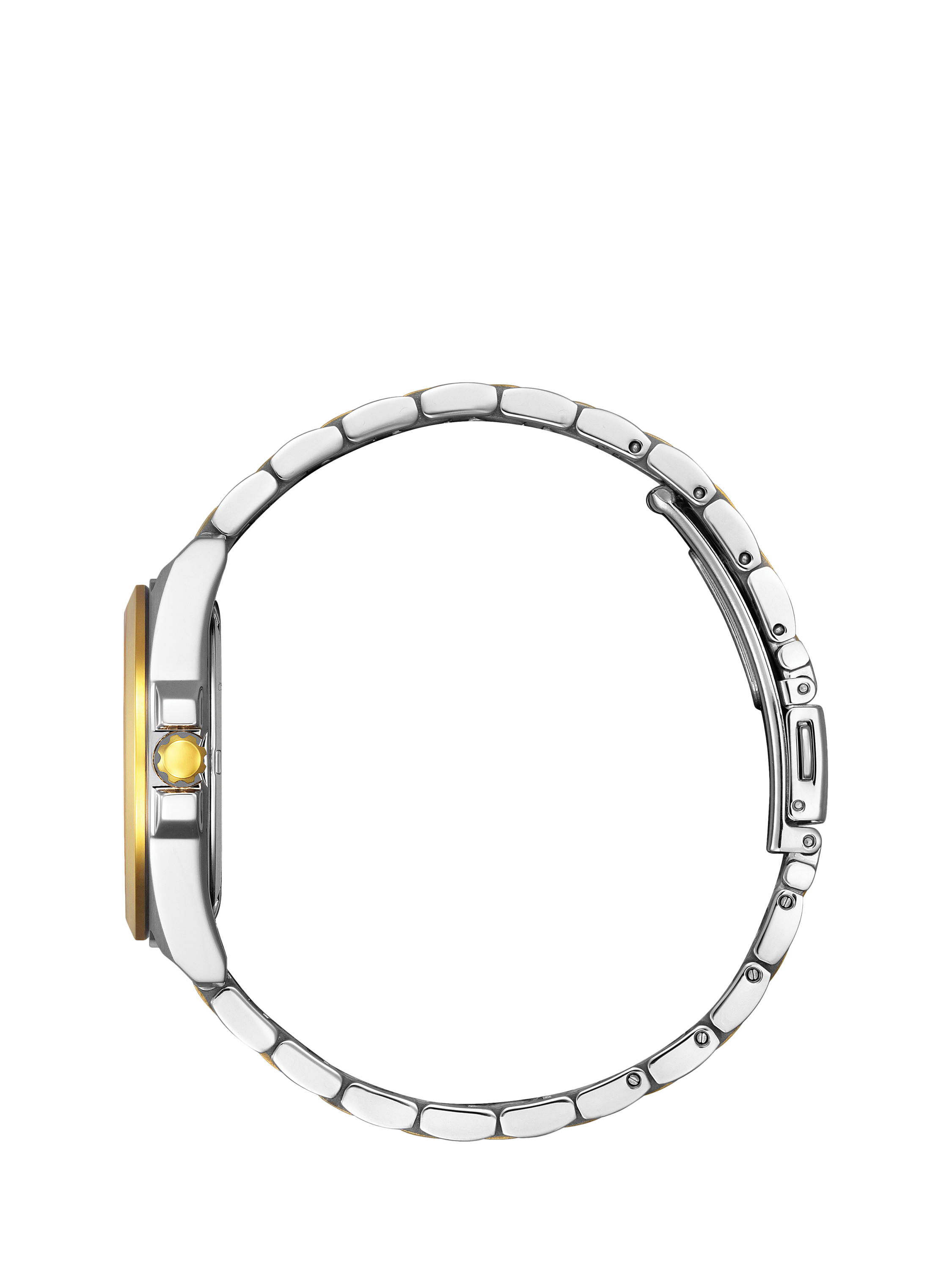 Product image 3 of 3, which shows Citizen EO1224-54D Women's Two-Tone Eco-Drive Date Bracelet Strap Watch, Silver/Gold