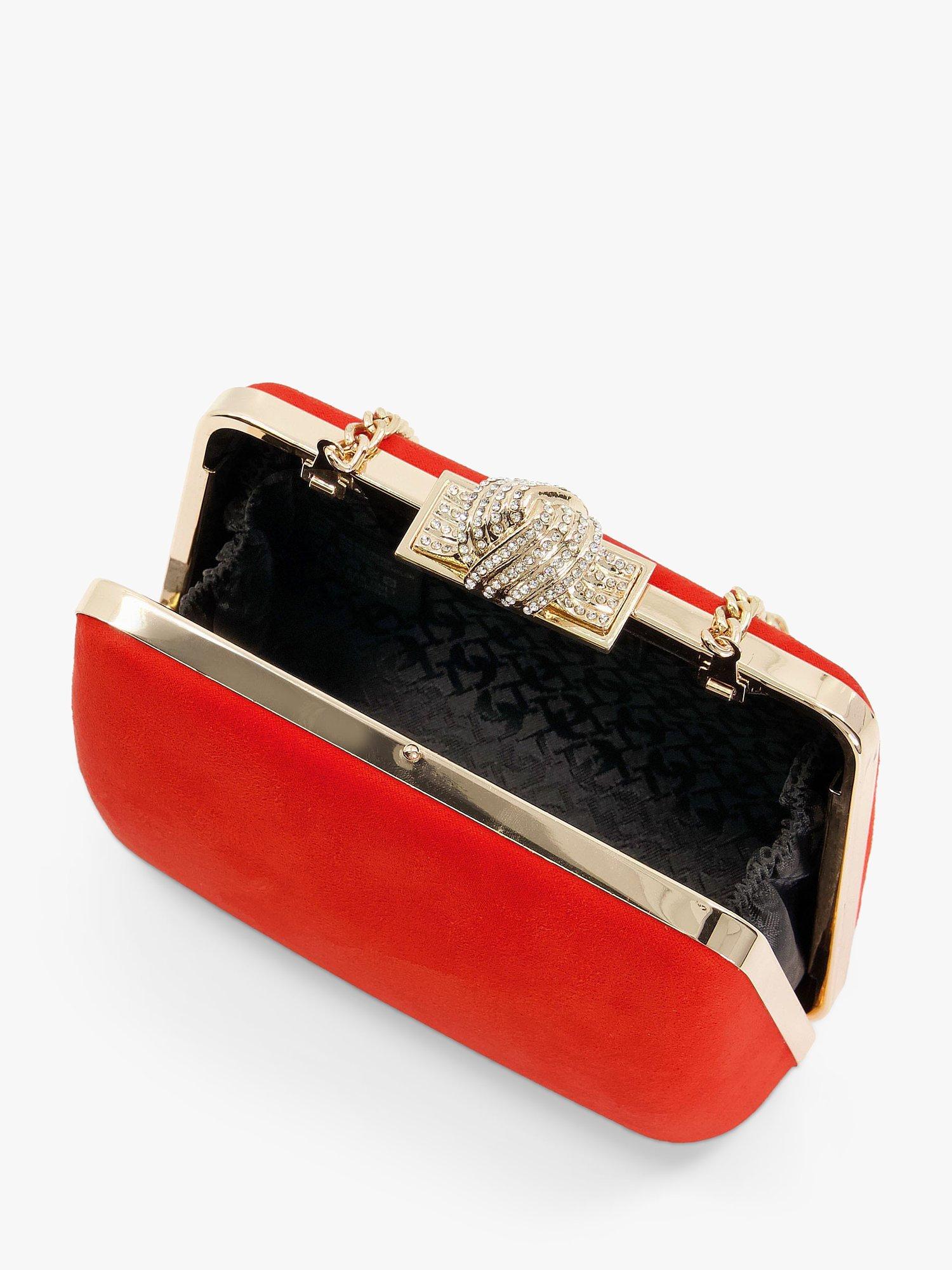 Product image 4 of 4, which shows Dune London Become Chain Strap Clutch Bag, Orange