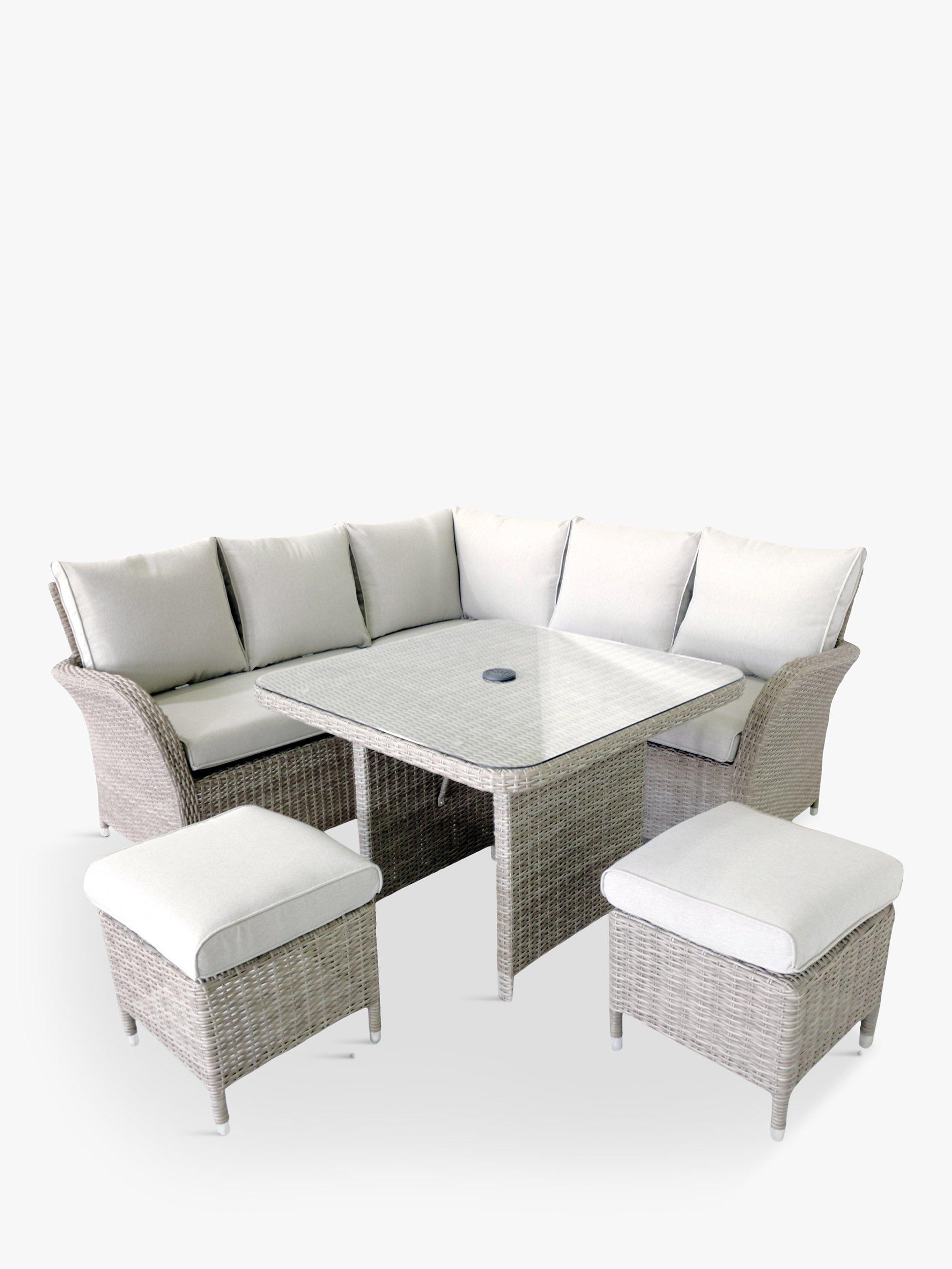 LG Outdoor Monaco 6-Seat Compact Corner Modular Garden Dining Set, Sand