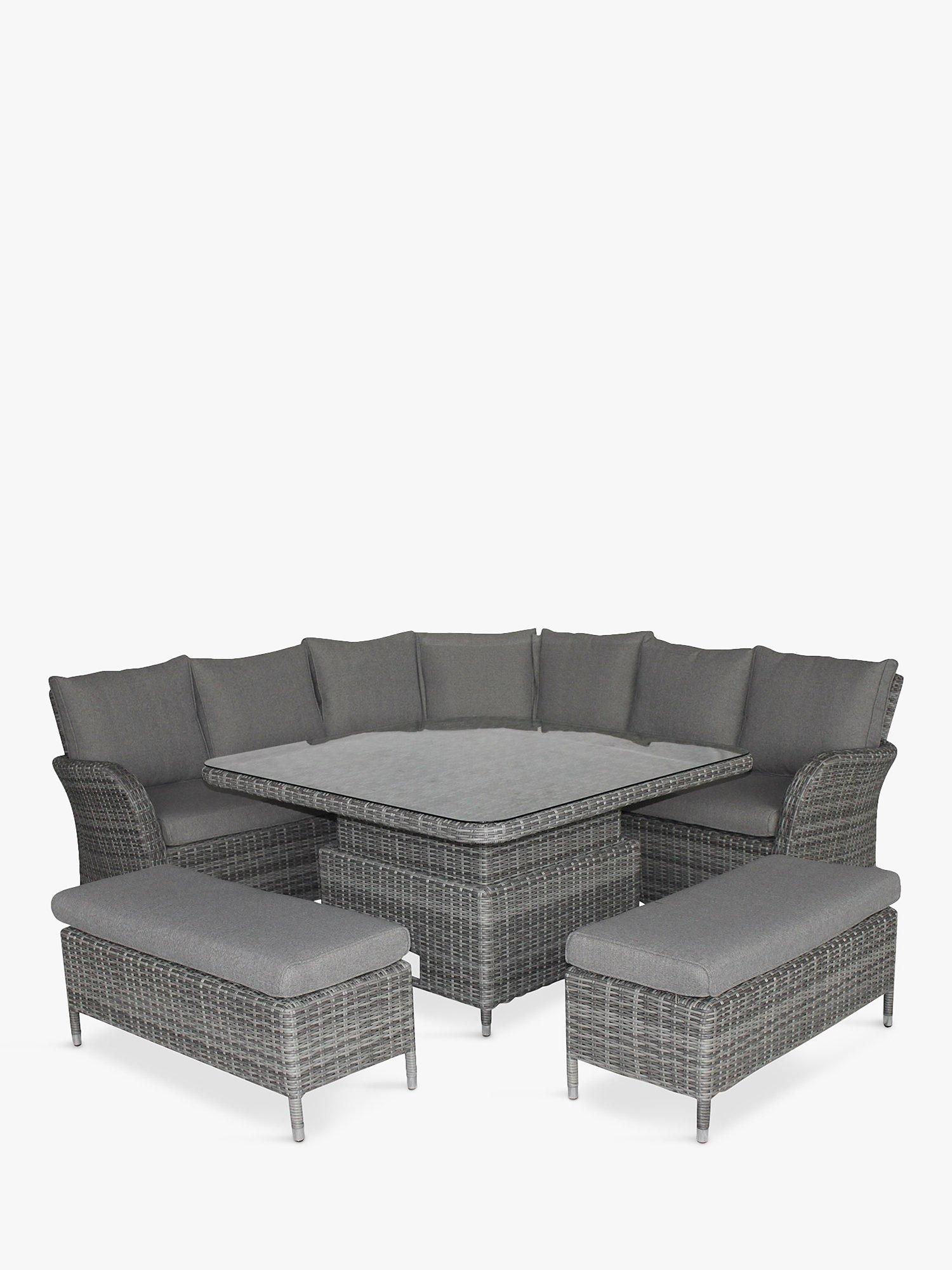 LG Outdoor Monaco 8-Seat Large Corner Modular Garden Dining Set with Square Table