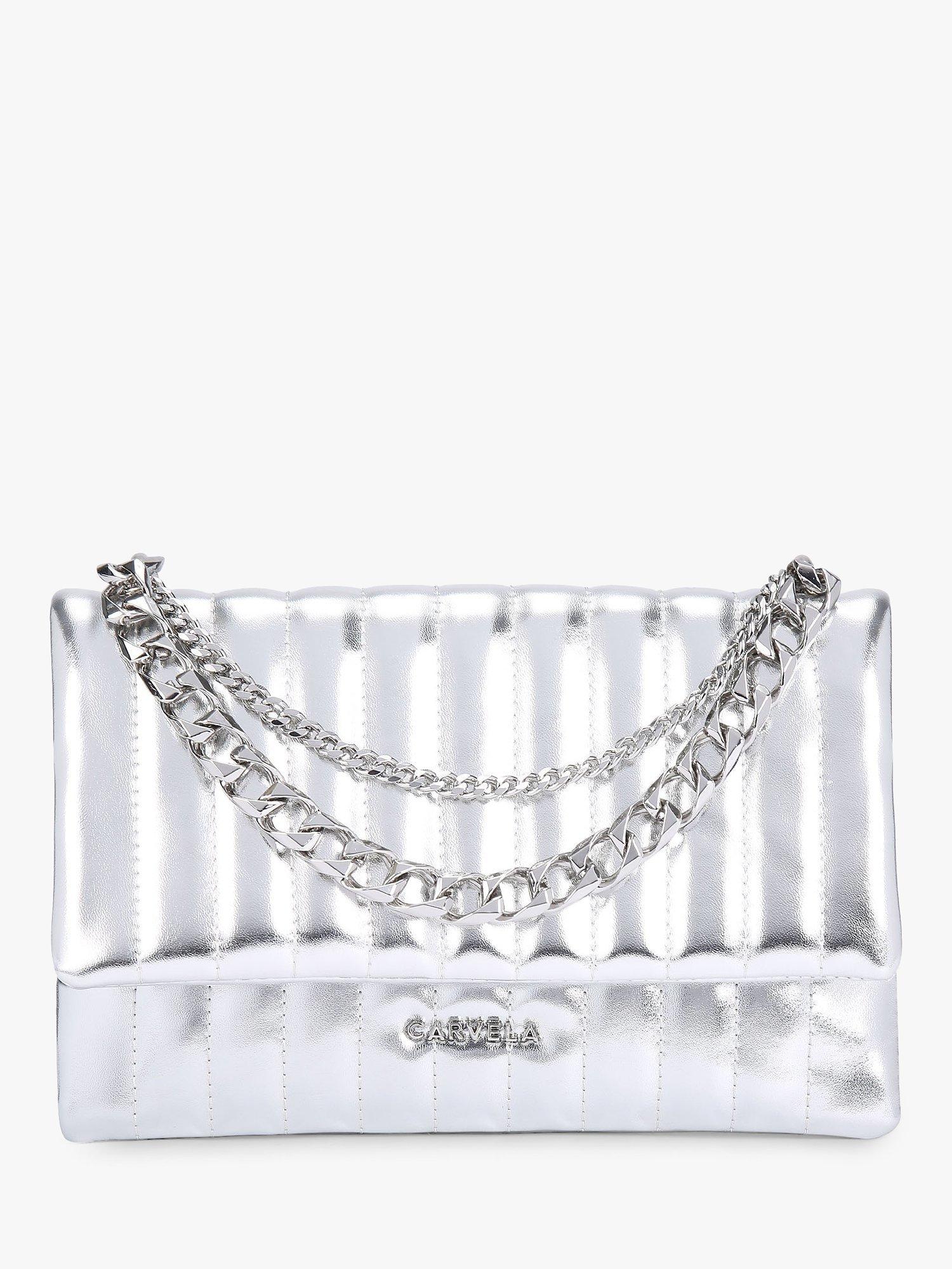 Carvela Rebel Clutch Bag, Silver