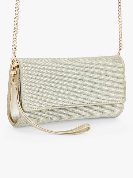 Carvela Gala Weave Clutch Bag, Gold - view 2, Gold