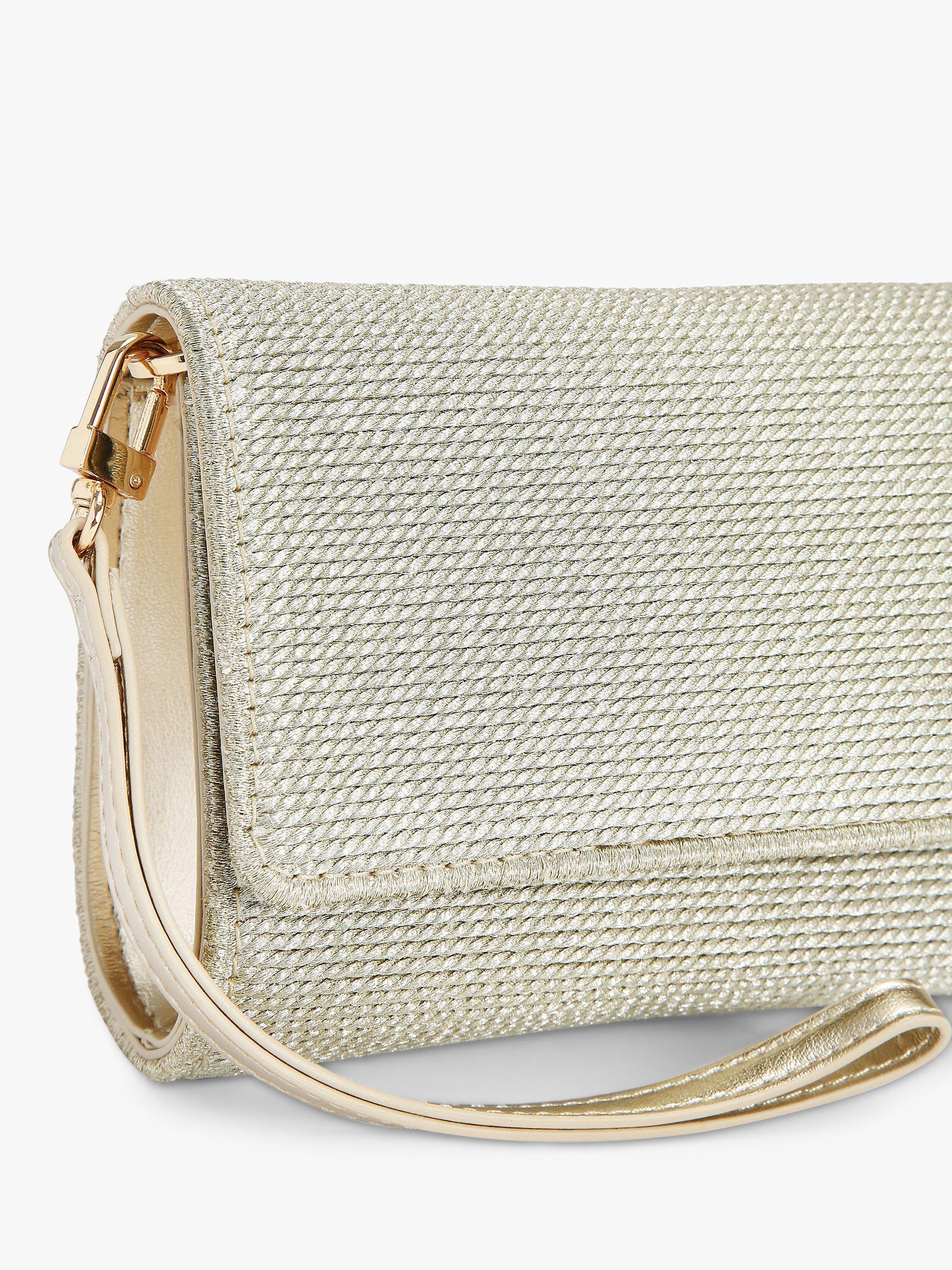 Product image 4 of 5, which shows Carvela Gala Weave Clutch Bag, Gold