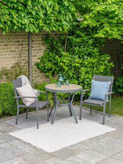 LG Outdoor Monza 2-Seater Garden Bistro Table & Chairs Set, Grey - view 2, Grey