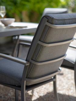 LG Outdoor Monza 8-Seater Garden Oval Dining Table & Chairs Set with Parasol, Grey - view 2, Grey