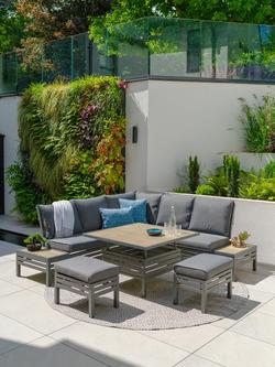 LG Outdoor Monza 7-Seater Modular Garden Dining Set with Adjustable Height Table, Grey - view 2, Grey