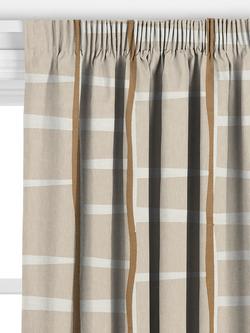 John Lewis Lea Embroidery Made to Measure Curtains or Roman Blind, Putty - view 2, Putty