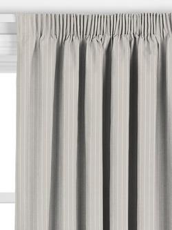 John Lewis Woven Stripe Made to Measure Curtains or Roman Blind, Flint Grey - view 2, Flint Grey
