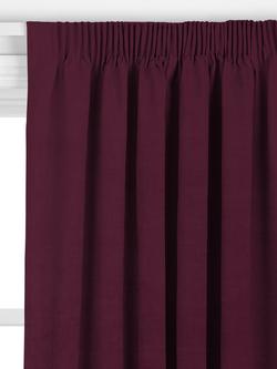 John Lewis Knitted Velvet Made to Measure Curtains or Roman Blind, Damson - view 2, Damson