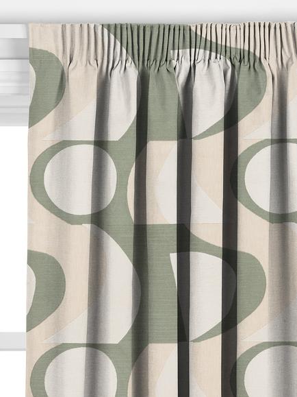 John Lewis Claro Embroidery Made to Measure Curtains or Roman Blind, Myrtle - view 2, Myrtle Green