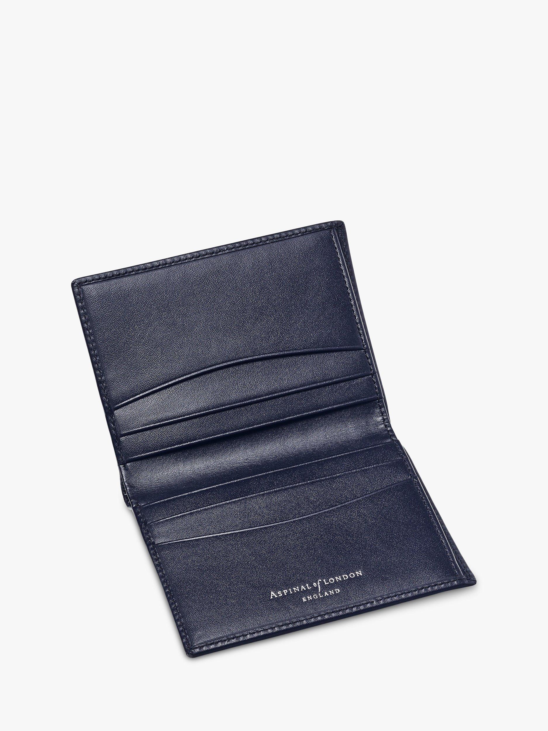 Product image 4 of 4, which shows Aspinal of London Smooth Leather Double Credit Card Wallet, Navy