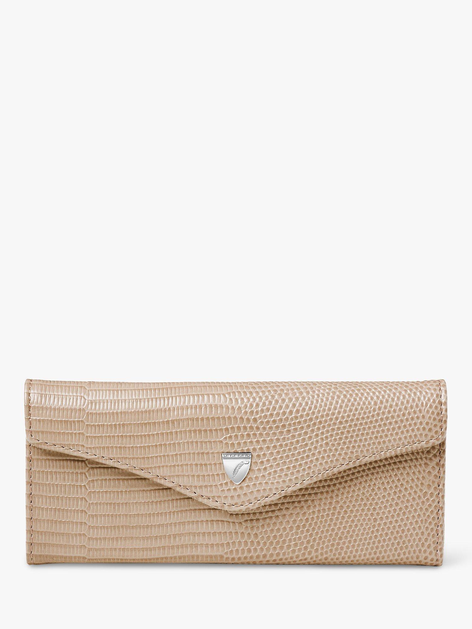 Aspinal of London Leather Sunglasses Case. Latte