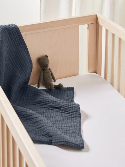 Bedfolk Cotton Fitted Cotbed Sheet, 70 x 140cm, Snow